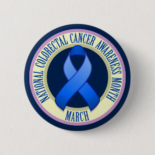 Badge Rond 5 Cm Bouton Mois de sensibilisation au cancer colorecta