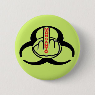 Badge Rond 5 Cm Bouton Monsanto Bio Risque Retourner