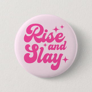 Badge Rond 5 Cm Bouton Monter et Couper rose