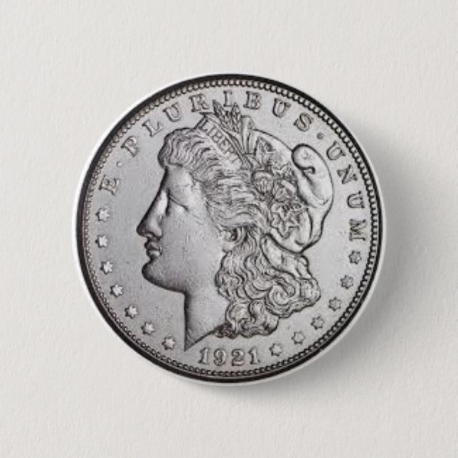 Badge Rond 5 Cm Bouton Morgan Silver Dollar (Devant)