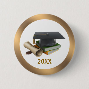 Badge Rond 5 Cm Bouton Mortier et diplôme