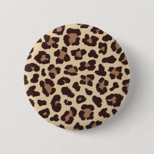 Badge Rond 5 Cm Bouton Motif Empreinte de léopard