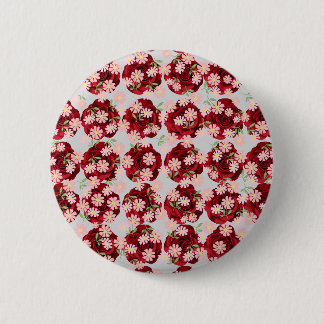 Badge Rond 5 Cm Bouton Motif fleuri complexe