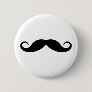 Badge Rond 5 Cm Bouton Moustache