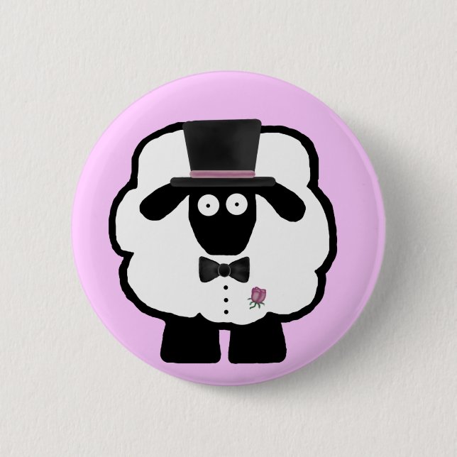 Badge Rond 5 Cm Bouton Mouton de la chambre (Devant)
