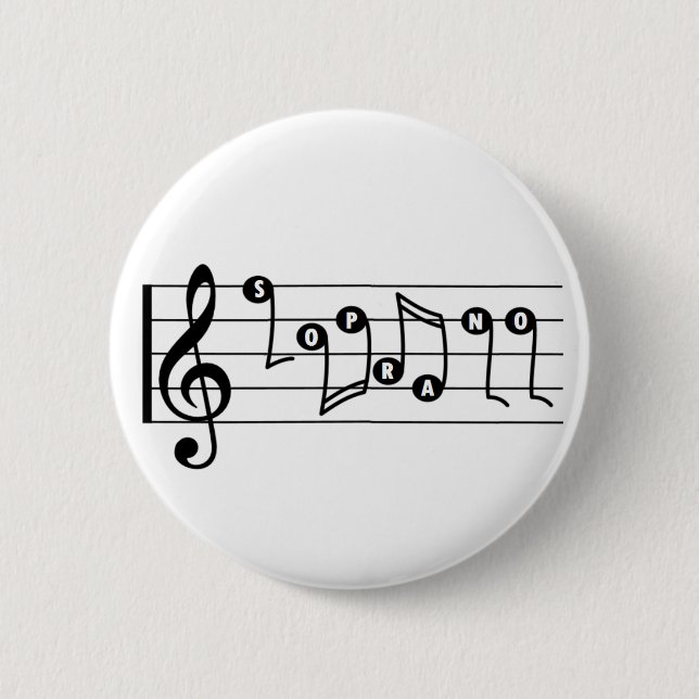 Badge Rond 5 Cm Bouton musical du chanteur Soprano (Devant)
