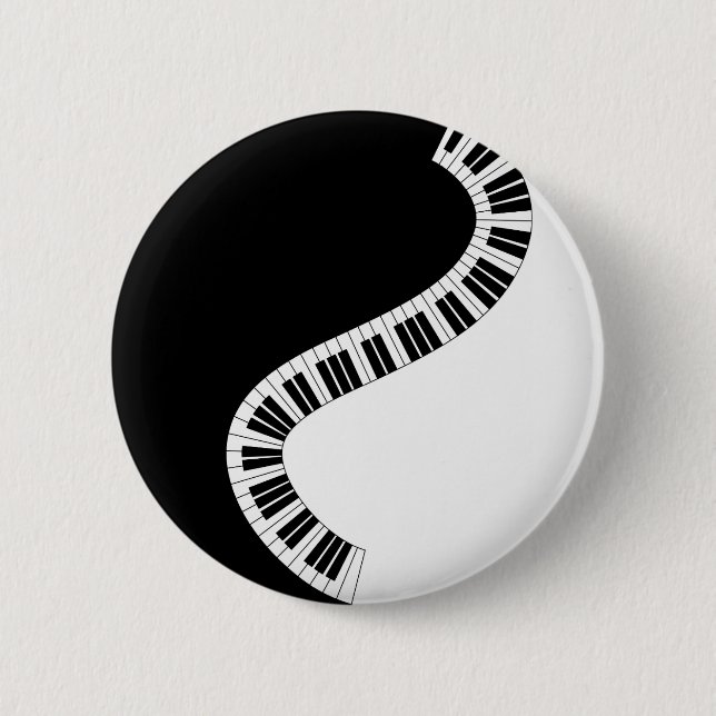 Badge Rond 5 Cm Bouton musical du clavier de piano (Devant)
