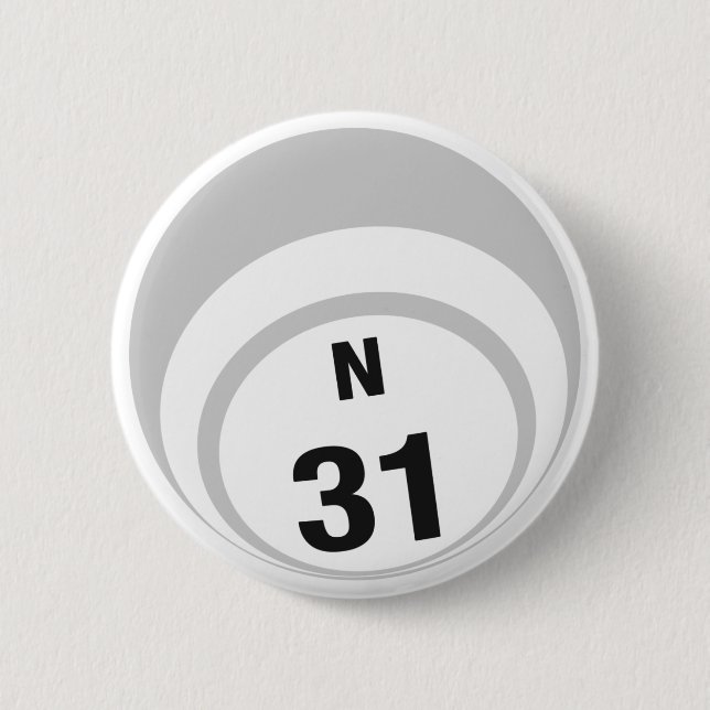 Badge Rond 5 Cm Bouton N31 Bingo Ball (Devant)