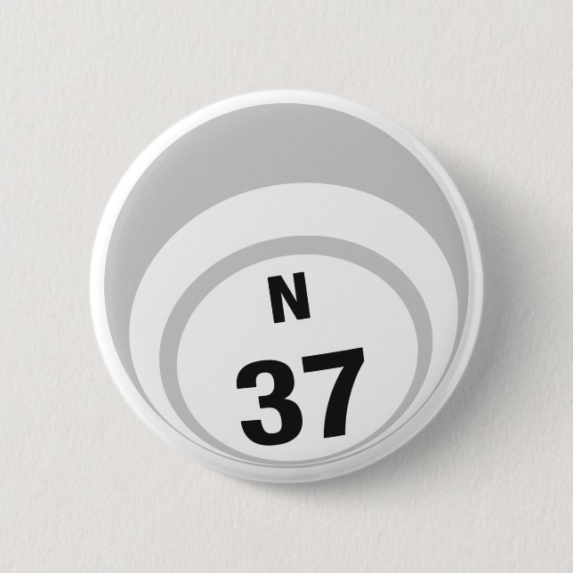 Badge Rond 5 Cm Bouton N37 Bingo Ball (Devant)