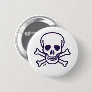 Badge Rond 5 Cm Bouton N os du crâne
