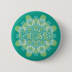 Badge Rond 5 Cm Bouton Namasté