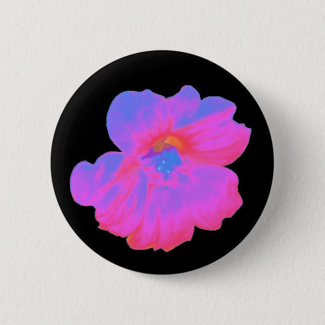 Badge Rond 5 Cm Bouton Nasturtium rose (Devant)