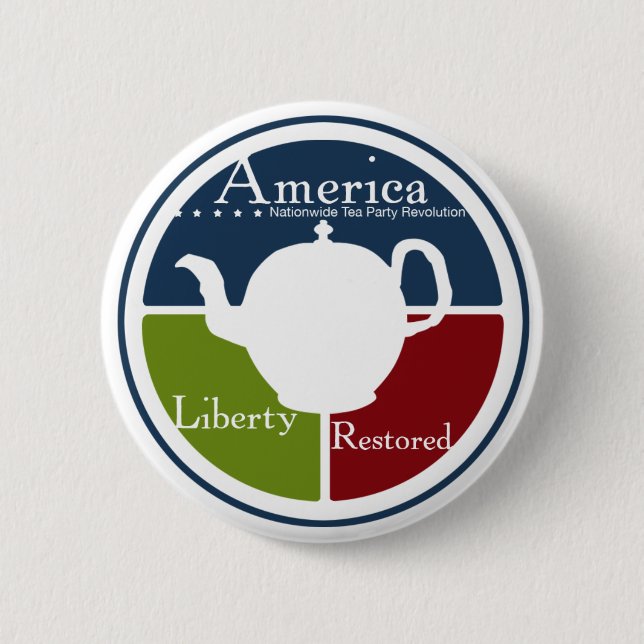 Badge Rond 5 Cm Bouton national de révolution de thé (Devant)