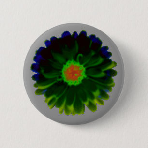 Badge Rond 5 Cm Bouton Neon Marigold