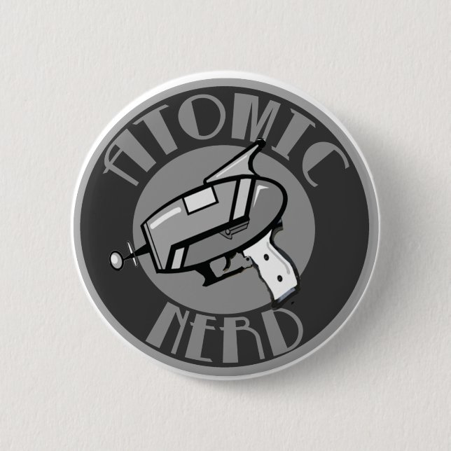 Badge Rond 5 Cm Bouton nerd atomique (Devant)