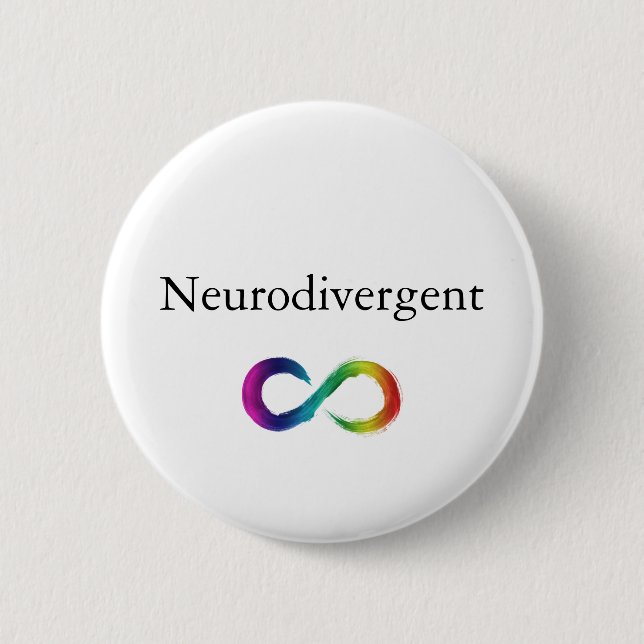 Badge Rond 5 Cm Bouton Neurodivergent (Devant)
