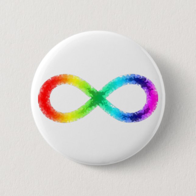 Badge Rond 5 Cm Bouton Neurodiversité, blanc (Devant)