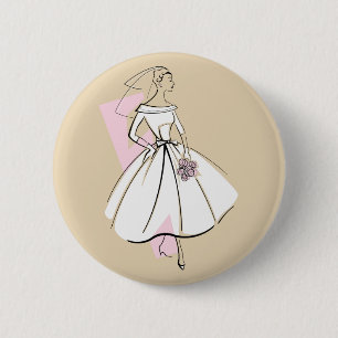 Badge Rond 5 Cm Bouton Neutre de mariée mode