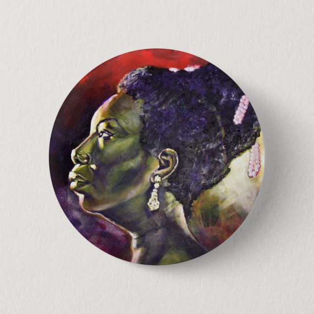 Badge Rond 5 Cm Bouton Nina (Devant)