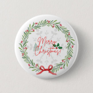 Badge Rond 5 Cm Bouton Noël