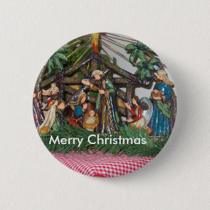Badge Rond 5 Cm Bouton/Noël/nativité