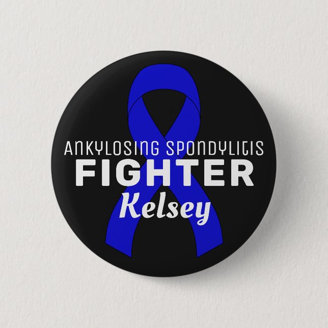 Badge Rond 5 Cm Bouton noir Ankyloss Spondylitis (Devant)