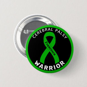 Badge Rond 5 Cm Bouton noir Cérébral Palsy Warrior