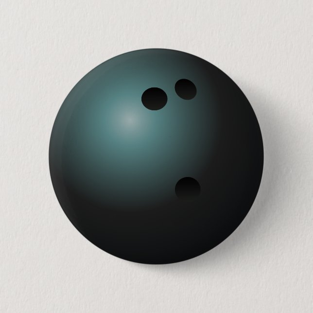Badge Rond 5 Cm Bouton noir de boule de bowling (Devant)