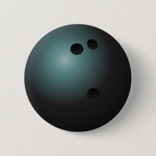 Badge Rond 5 Cm Bouton noir de boule de bowling