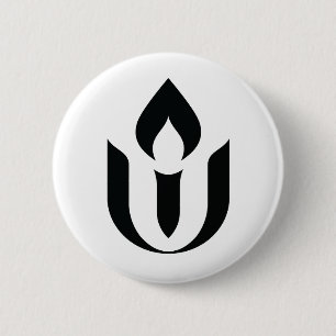 Badge Rond 5 Cm Bouton noir de calice d'UU