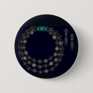 Badge Rond 5 Cm Bouton noir de conception de perle