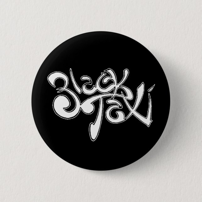 Badge Rond 5 Cm Bouton noir de logo de taxi (Devant)