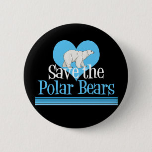 Badge Rond 5 Cm Bouton noir de l'ours polaire mou