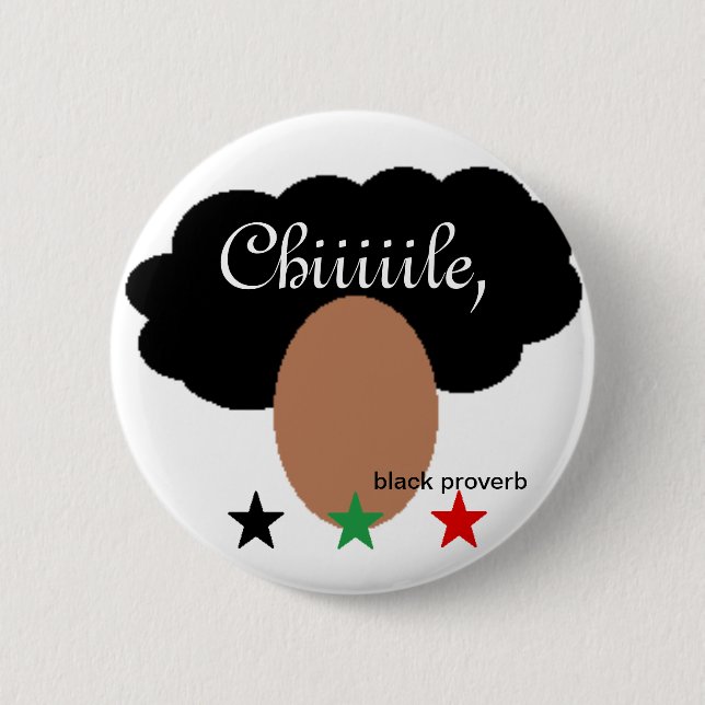 Badge Rond 5 Cm Bouton noir de proverbe (Devant)