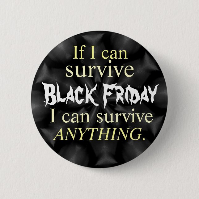 Badge Rond 5 Cm Bouton noir de vendredi (Devant)