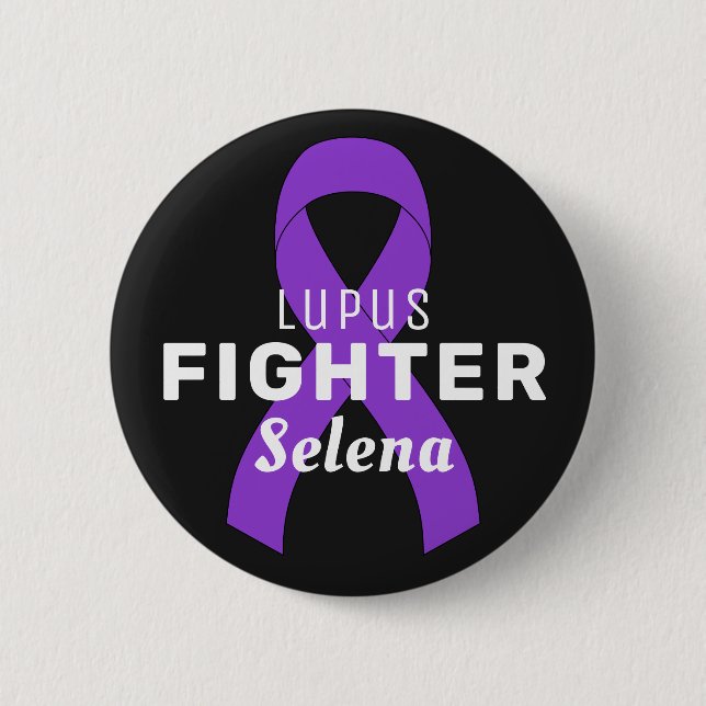 Badge Rond 5 Cm Bouton noir du ruban Lupus (Devant)