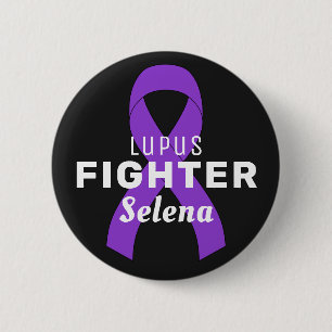Badge Rond 5 Cm Bouton noir du ruban Lupus