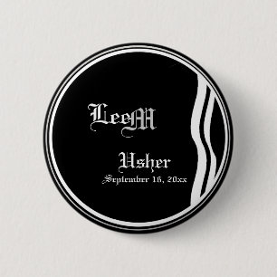 Badge Rond 5 Cm Bouton noir et blanc classique personnalisable