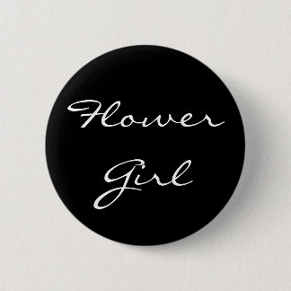 Badge Rond 5 Cm Bouton noir et blanc de demoiselle de honneur