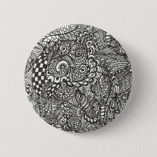 Badge Rond 5 Cm Bouton noir et blanc de griffonnage
