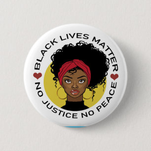 Badge Rond 5 Cm Bouton Noir Lives Matton