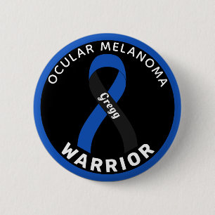 Badge Rond 5 Cm Bouton noir pour guerrier de mélanome oculaire
