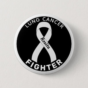 Badge Rond 5 Cm Bouton noir pour Lutte contre le cancer du poumon