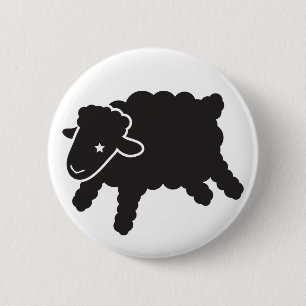 Badge Rond 5 Cm bouton noir solo d'agneau-starr