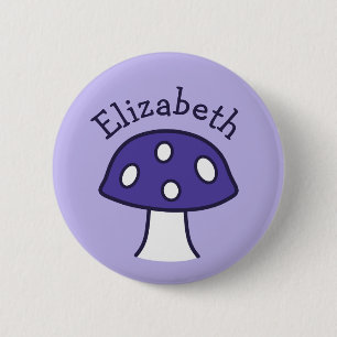 Badge Rond 5 Cm Bouton Nom du champignon pourpre