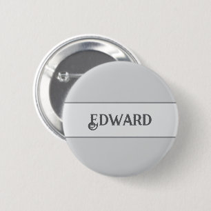 Badge Rond 5 Cm Bouton Nom personnalisé gris clair
