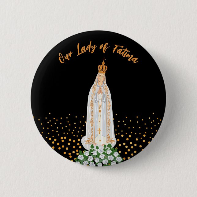 Badge Rond 5 Cm Bouton Notre Dame de Fatima Procession des bougies (Devant)