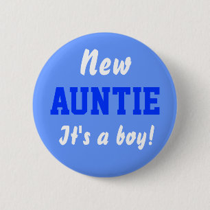 Badge Rond 5 Cm Bouton Nouveau bébé garçon Tante