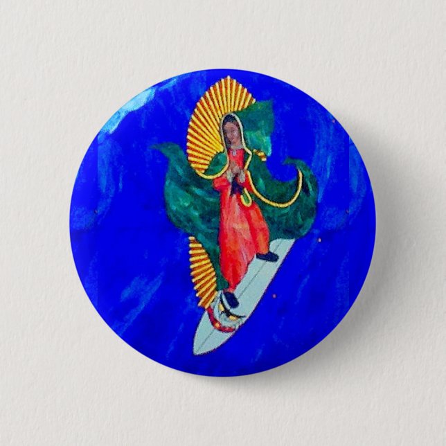Badge Rond 5 Cm bouton nun surf (Devant)