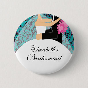 Badge Rond 5 Cm Bouton nuptiale de demoiselle d'honneur de